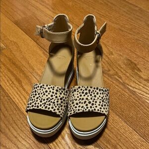 Dr. Leopard Print Ankle Strap Sandals